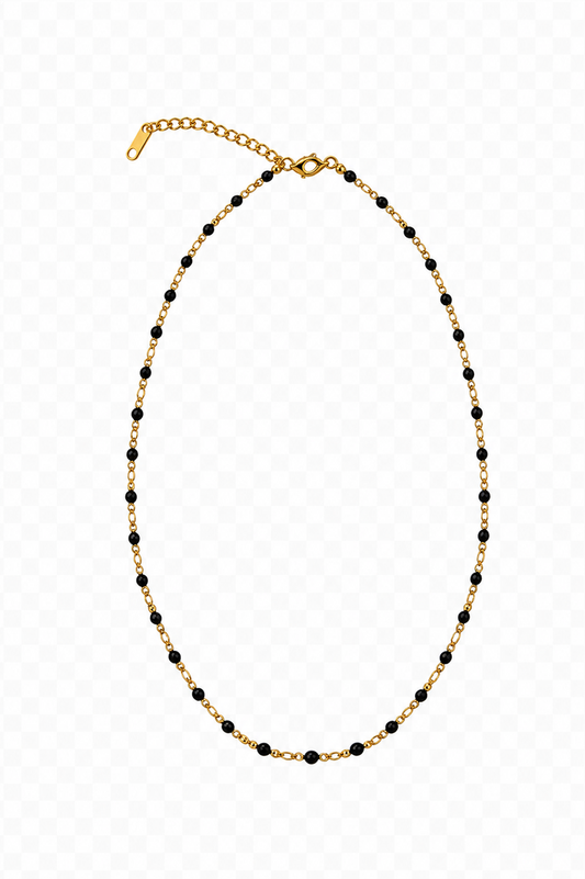 Chaîne collier Gigi dorée et noire
