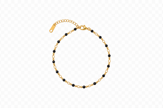 Chaîne bracelet Gigi dorée et noire
