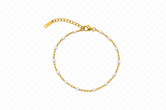 Chaîne bracelet Gigi dorée et blanc